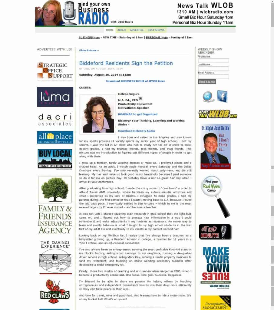 Productivity-Tips-for-business-owners-Mind-Your-Own-Business-MYOB-WLOB-radio-interview